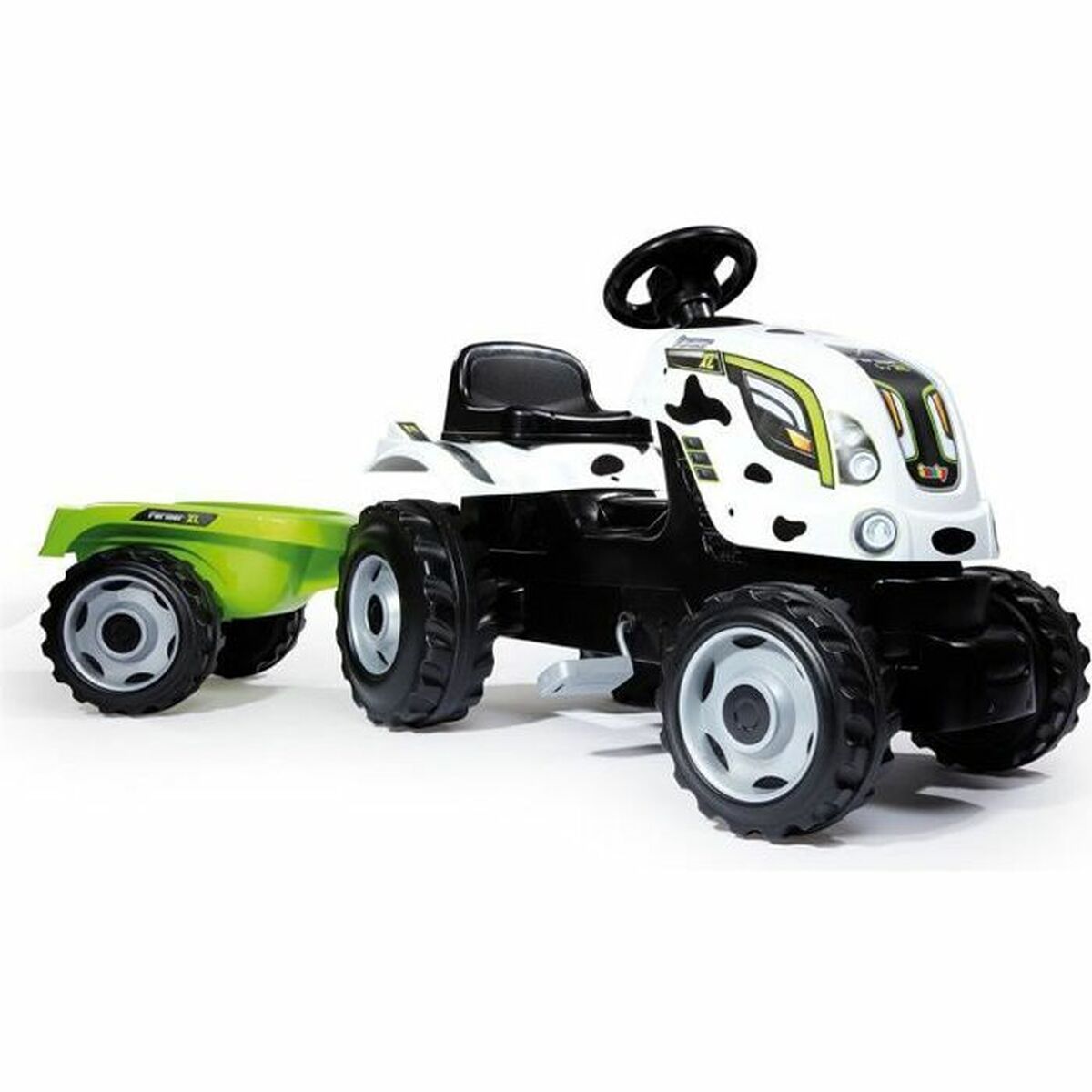 Ciągnik Smoby Pedal Tractor Farmer XL Cow + Trailer Biały