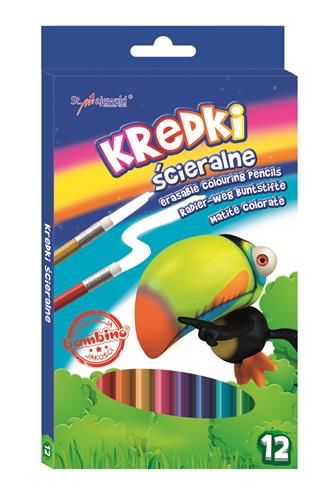 Kredki ołówkowe ścieralne St.Majewski 12 kolorów